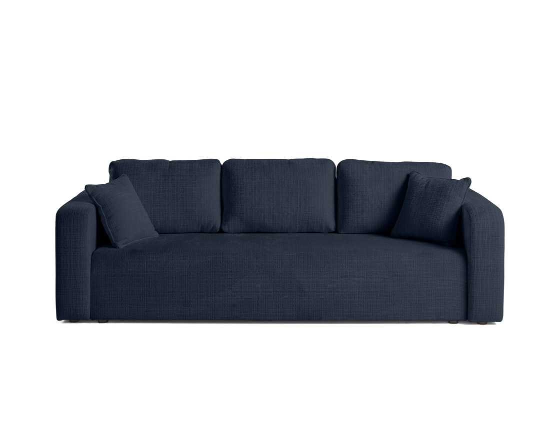 Canapé droit 3 places convertible avec coffre en velours texturé Miro