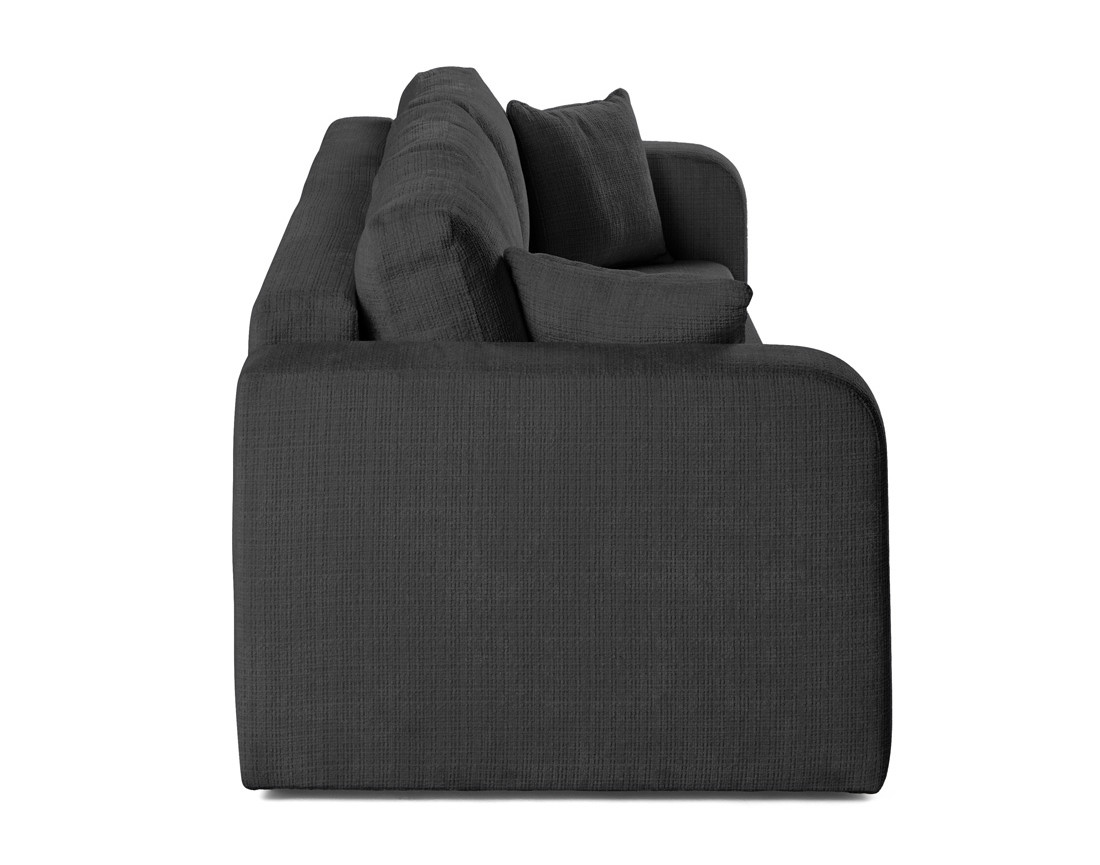 Canapé droit 3 places convertible avec coffre en velours texturé Miro