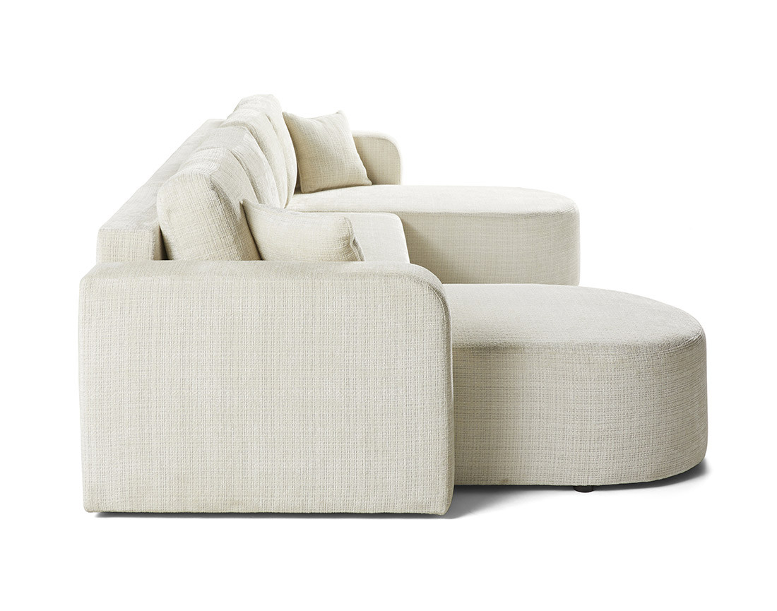 Canapé panoramique convertible avec coffre en velours texturé Miro