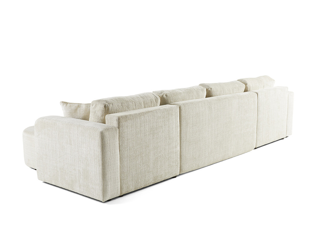 Canapé panoramique convertible avec coffre en velours texturé Miro