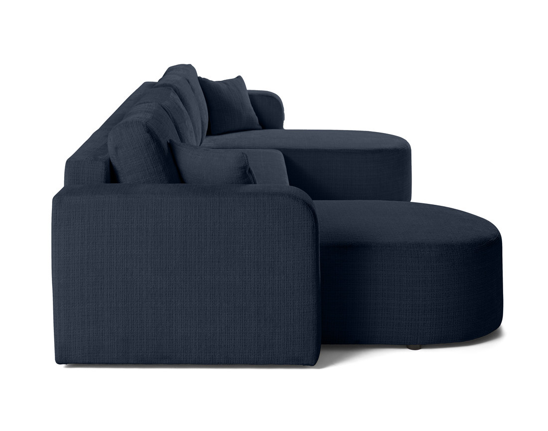 Canapé panoramique convertible avec coffre en velours texturé Miro