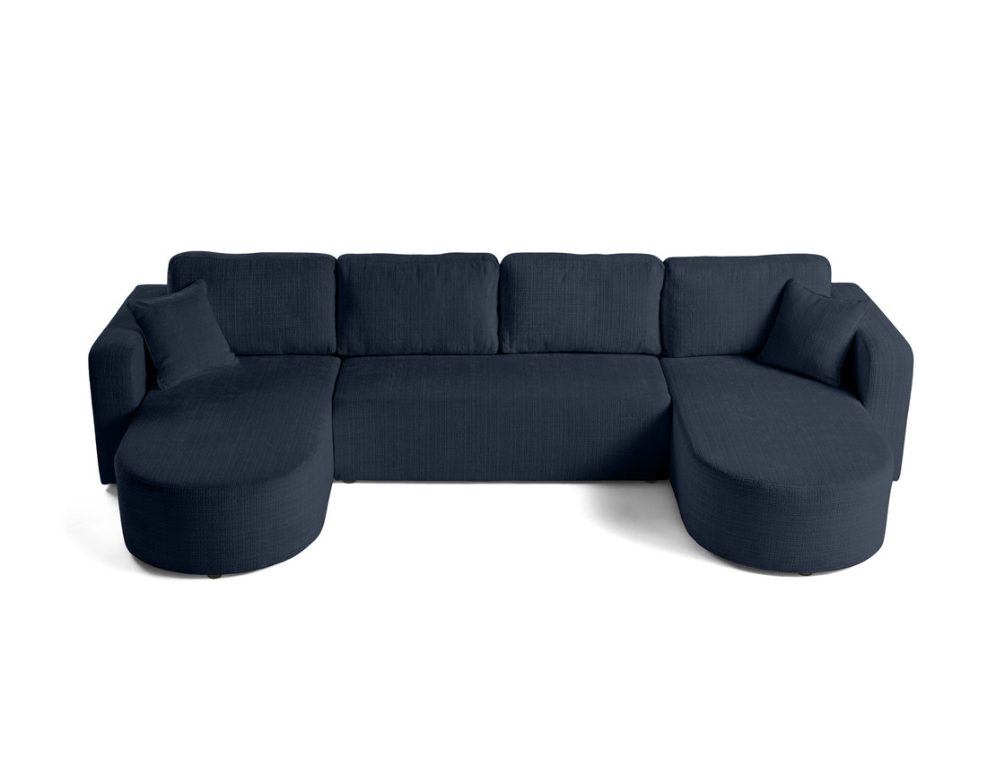 Canapé panoramique convertible avec coffre en velours texturé Miro