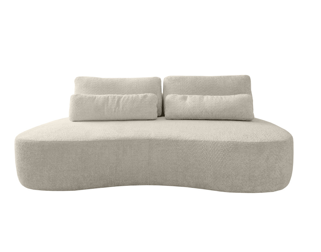 Canapé 3 places sans accoudoirs convertible en tissu bouclette Mahina