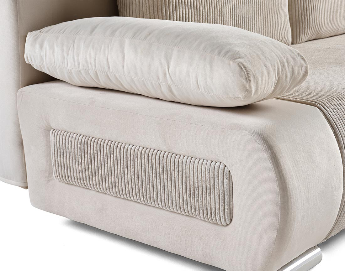 Canapé 3 places convertible avec coffre en velours et velours côtelé Elio Canapé 3 places convertible avec coffre en velours et velours côtelé Elio