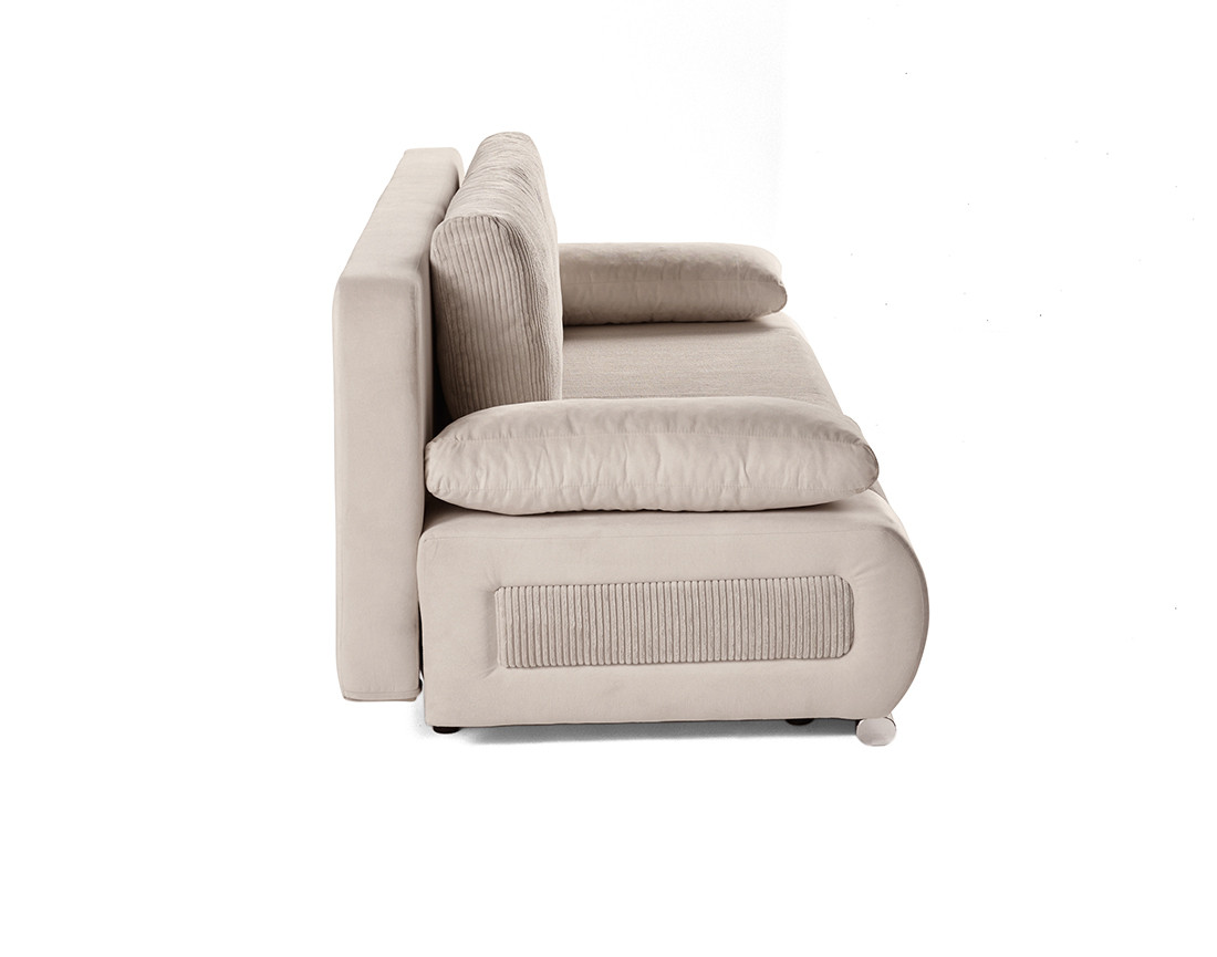 Canapé 3 places convertible avec coffre en velours et velours côtelé Elio Canapé 3 places convertible avec coffre en velours et velours côtelé Elio