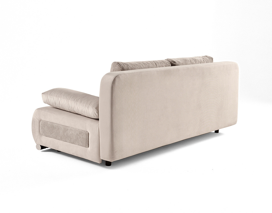Canapé 3 places convertible avec coffre en velours et velours côtelé Elio Canapé 3 places convertible avec coffre en velours et velours côtelé Elio
