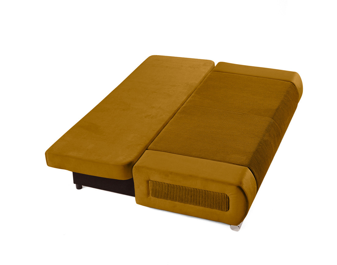 Canapé 3 places convertible avec coffre en velours et velours côtelé Elio