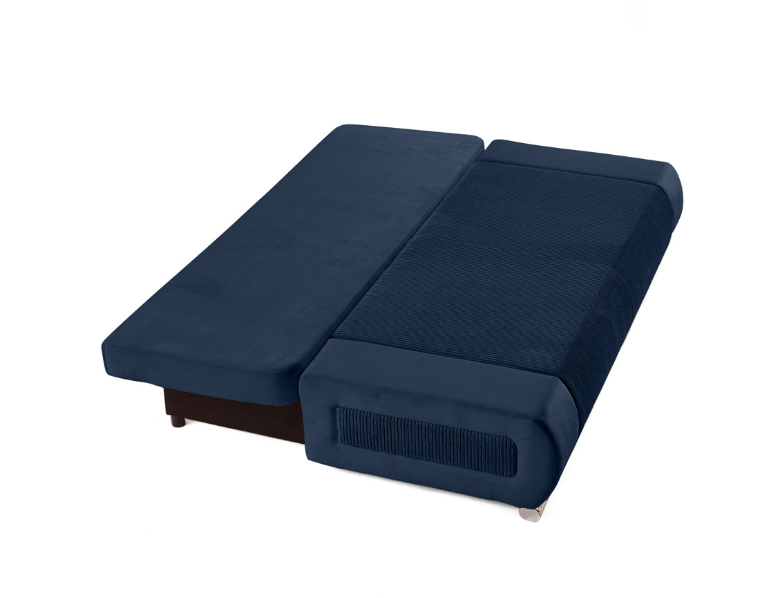 Canapé 3 places convertible avec coffre en velours et velours côtelé Elio