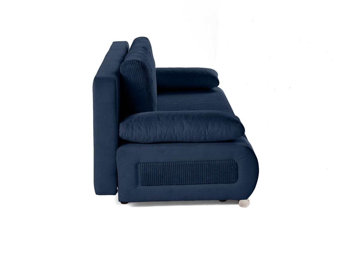 Canapé 3 places convertible avec coffre en velours et velours côtelé Elio