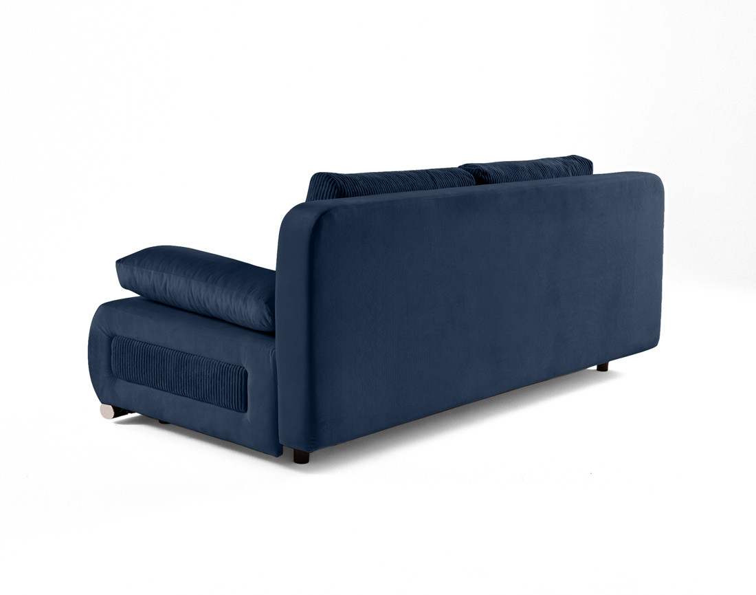 Canapé 3 places convertible avec coffre en velours et velours côtelé Elio