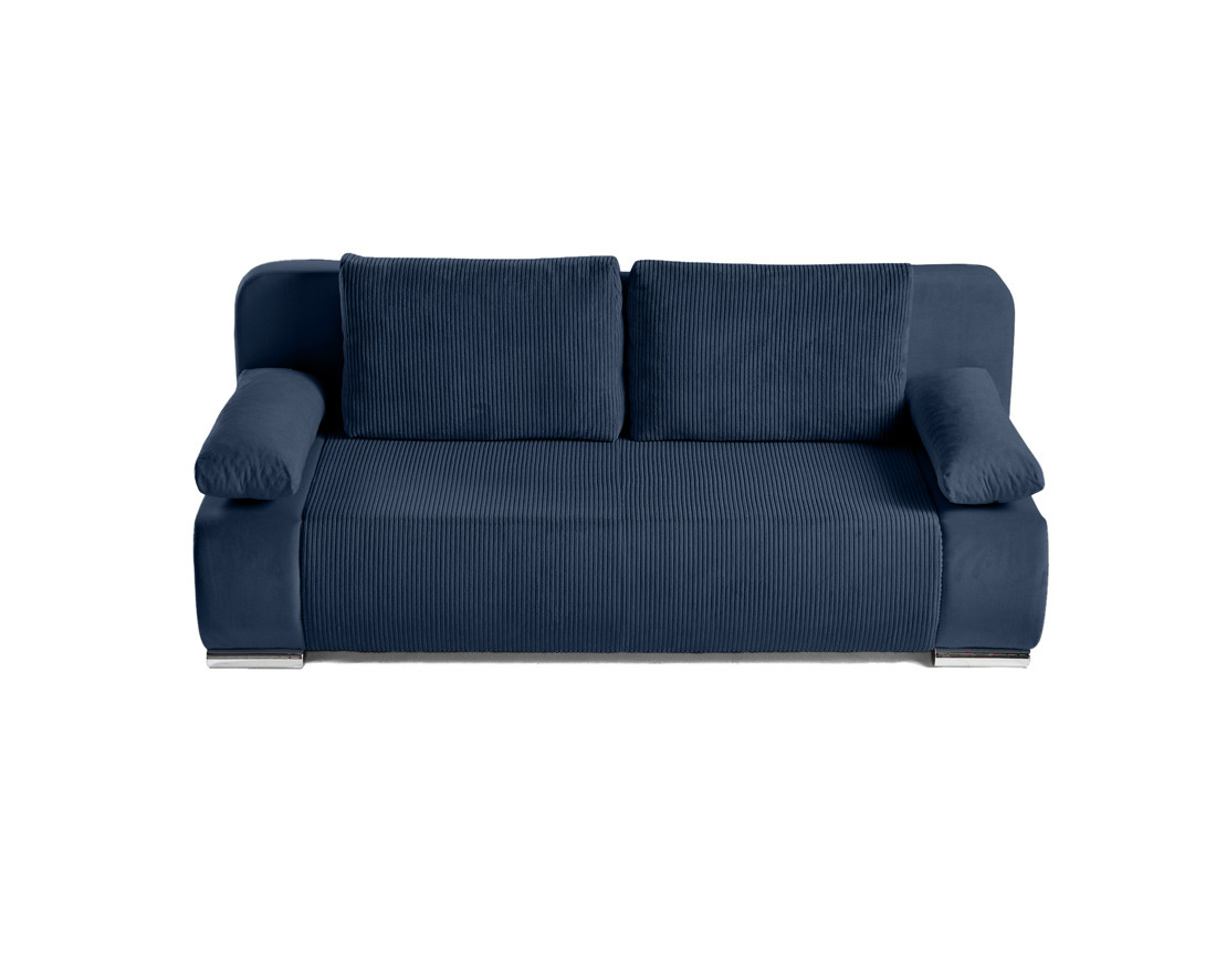 Canapé 3 places convertible avec coffre en velours et velours côtelé Elio