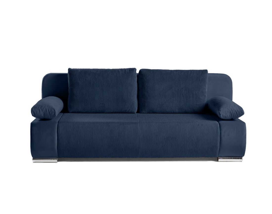 Canapé 3 places convertible avec coffre en velours et velours côtelé Elio