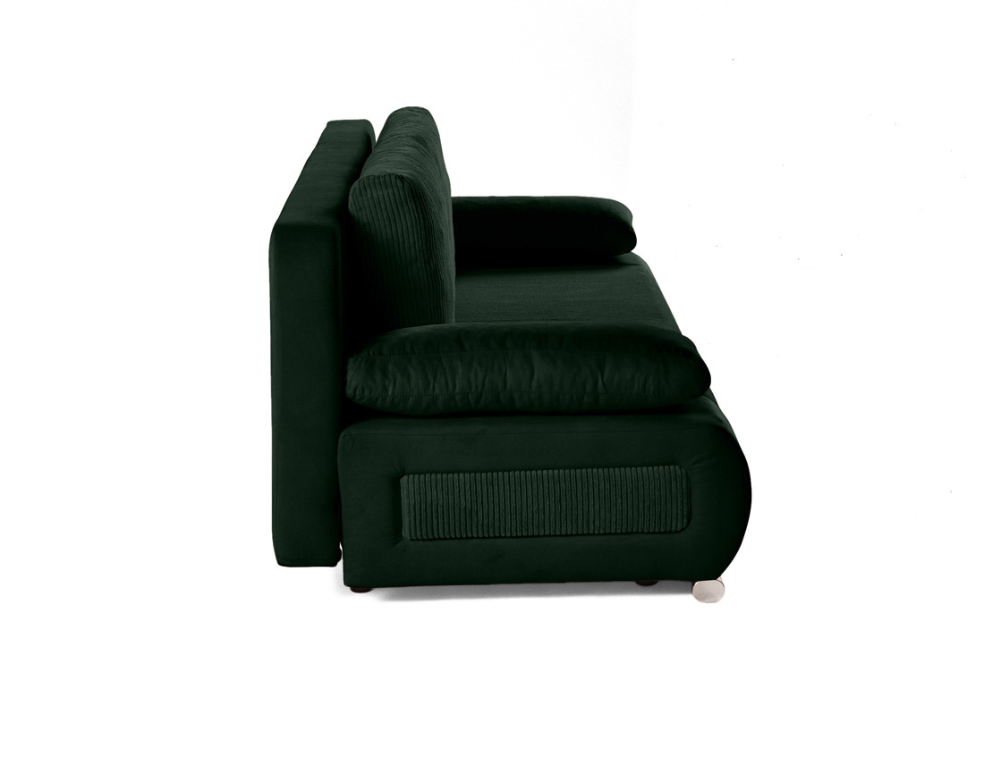 Canapé 3 places convertible avec coffre en velours et velours côtelé Elio