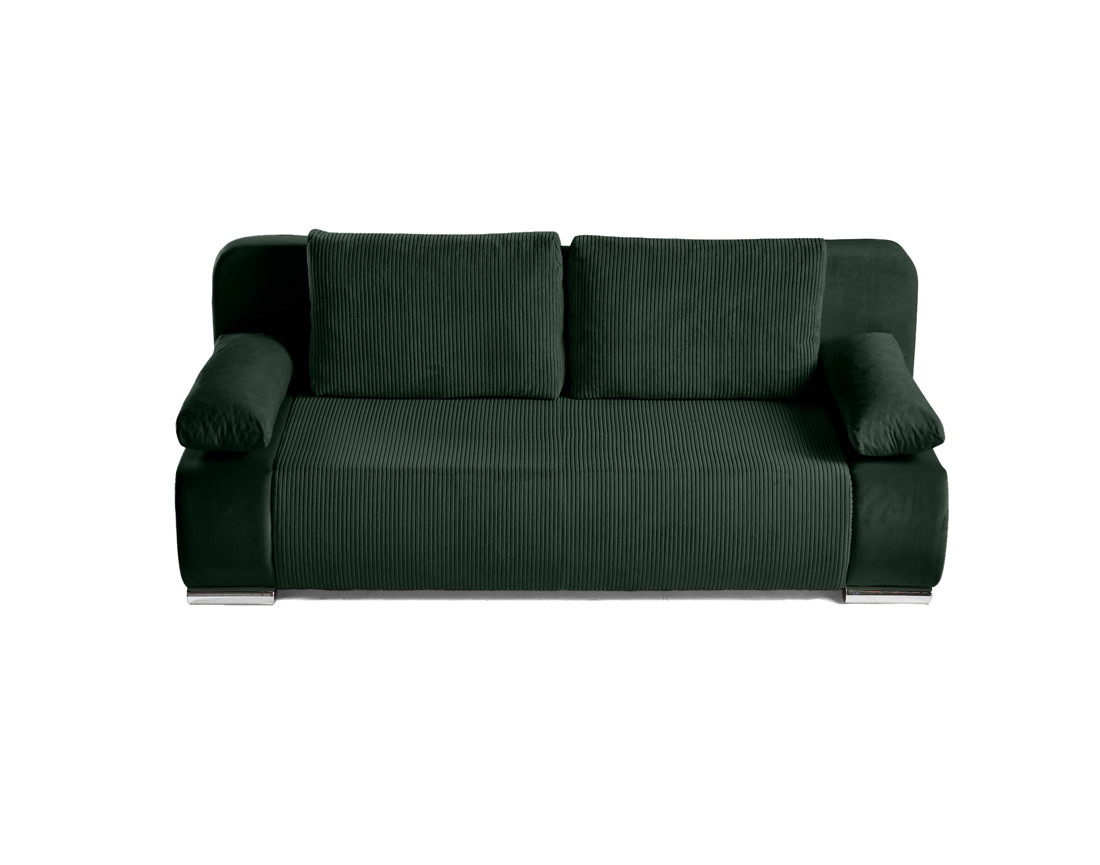 Canapé 3 places convertible avec coffre en velours et velours côtelé Elio