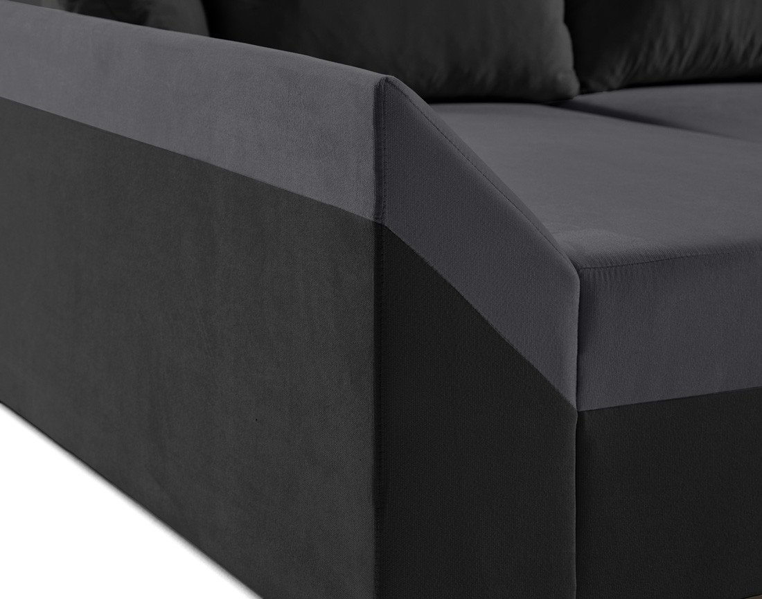 Canapé panoramique en U 7 places convertible avec coffre en velours Mike