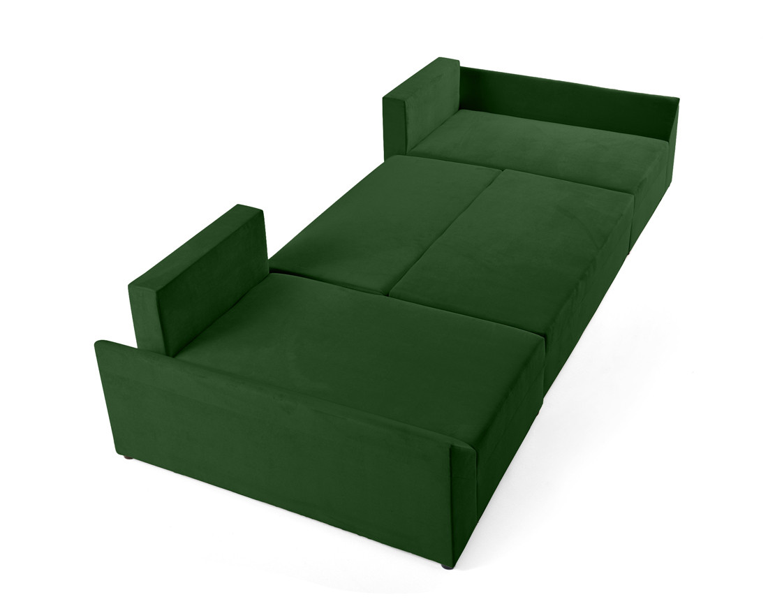 Canapé panoramique en U 7 places convertible avec coffre en velours Mike