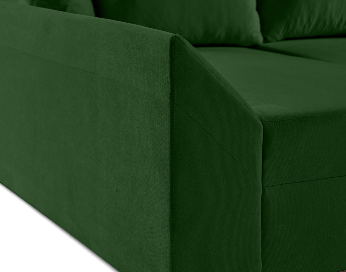 Canapé panoramique en U 7 places convertible avec coffre en velours Mike