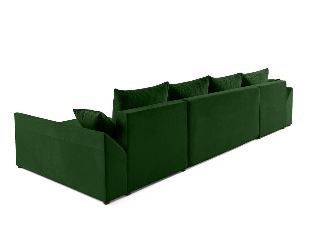 Canapé panoramique en U 7 places convertible avec coffre en velours Mike