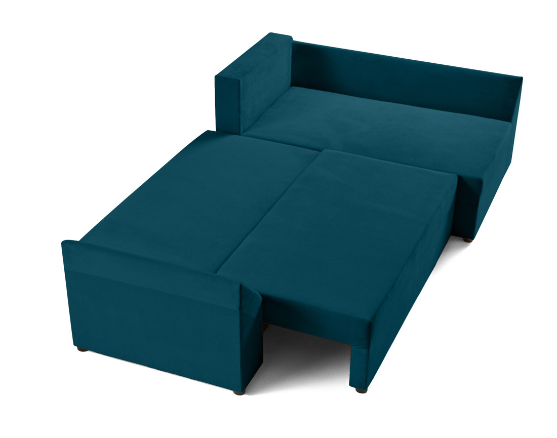 Canapé d'angle réversible 4 places convertible avec coffre en velours Mike