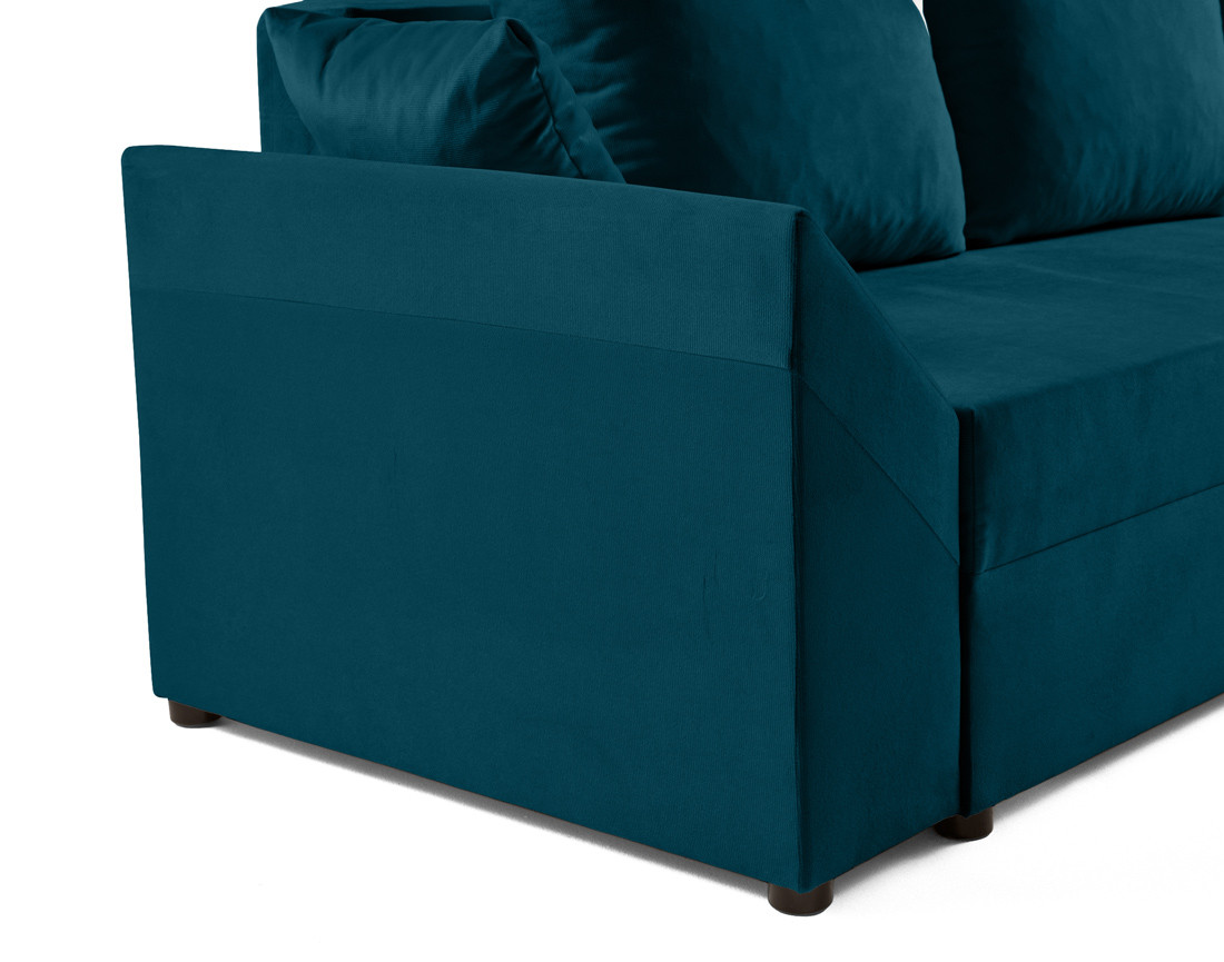 Canapé d'angle réversible 4 places convertible avec coffre en velours Mike