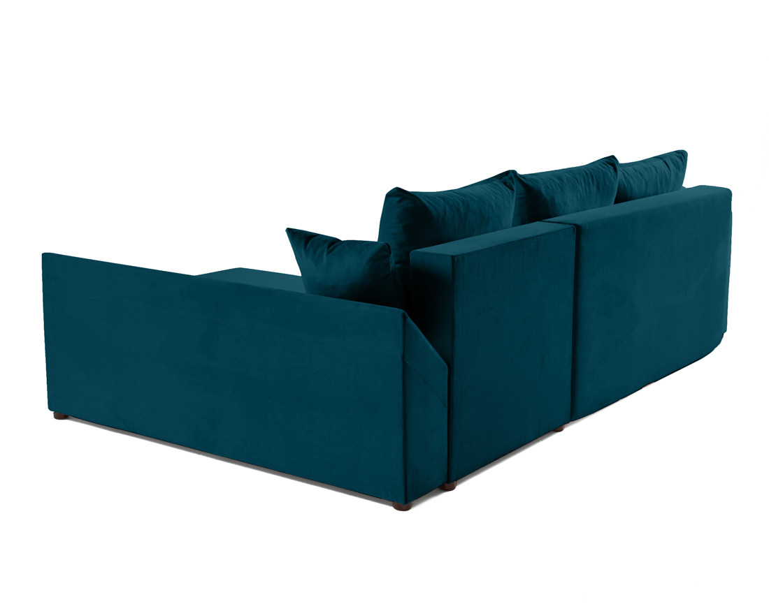 Canapé d'angle réversible 4 places convertible avec coffre en velours Mike