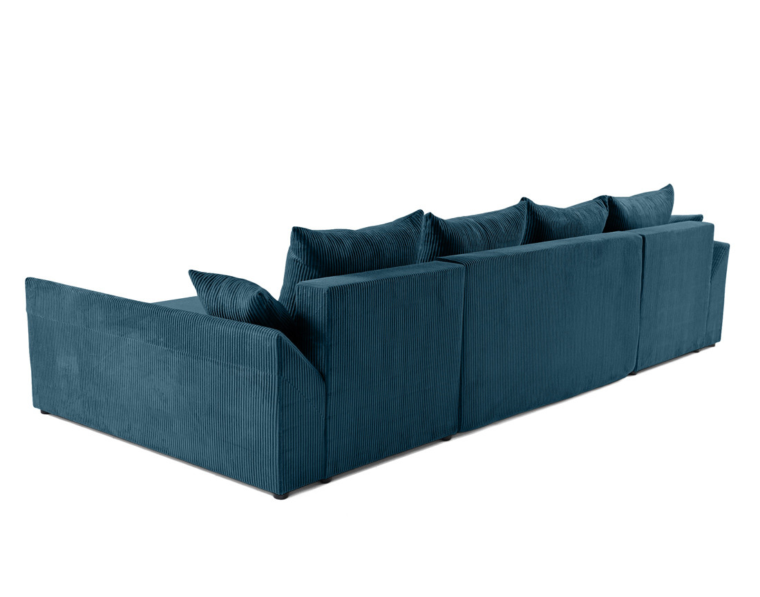 Canapé panoramique en U 7 places convertible avec coffre en velours côtelé Mike