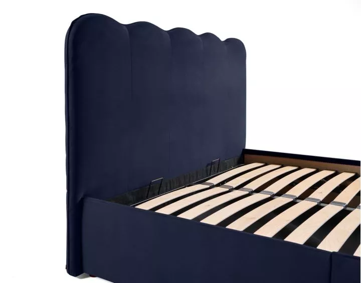 Kahlo - lit coffre - 140x190 - en velours - sommier inclus Bestmobilier Kahlo - lit coffre - 140x190 - en velours - sommier inclus Bestmobilier