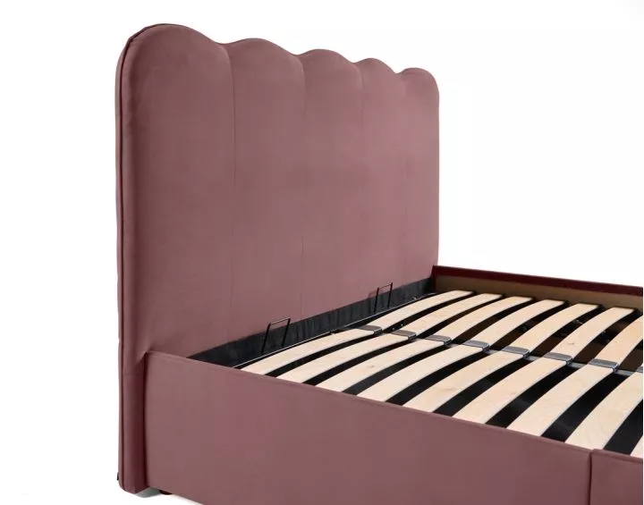 Kahlo - lit coffre - 140x190 - en velours - sommier inclus Bestmobilier