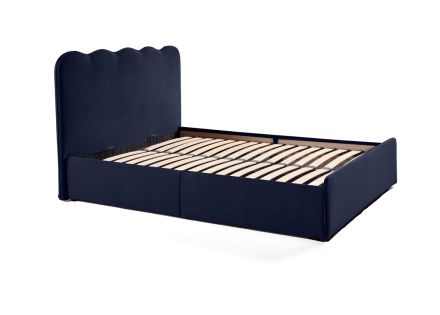 Kahlo - lit coffre - 140x190 - en velours - sommier inclus Bestmobilier