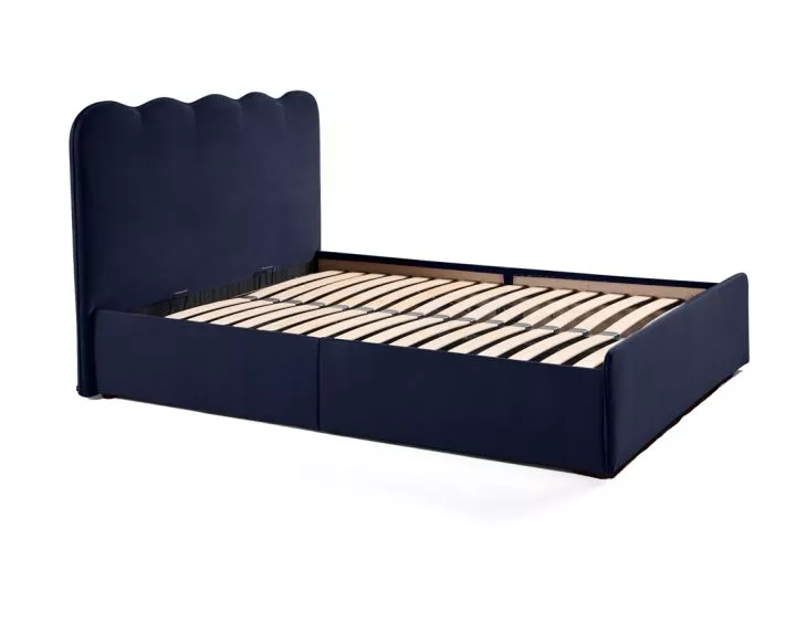 Kahlo - lit coffre - 140x190 - en velours - sommier inclus Bestmobilier