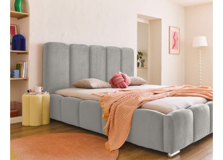 Torreon - lit coffre - 140x200 - sommier inclus - en velours Bestmobilier