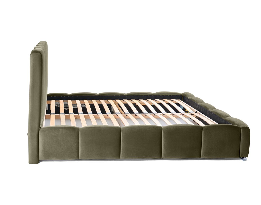 Torreon - lit coffre - 140x200 - sommier inclus - en velours Bestmobilier