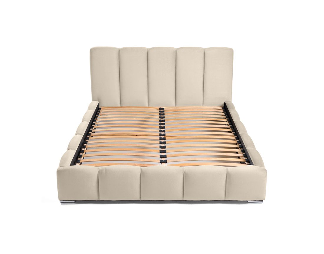 Torreon - lit coffre - 140x200 - sommier inclus - en velours Bestmobilier