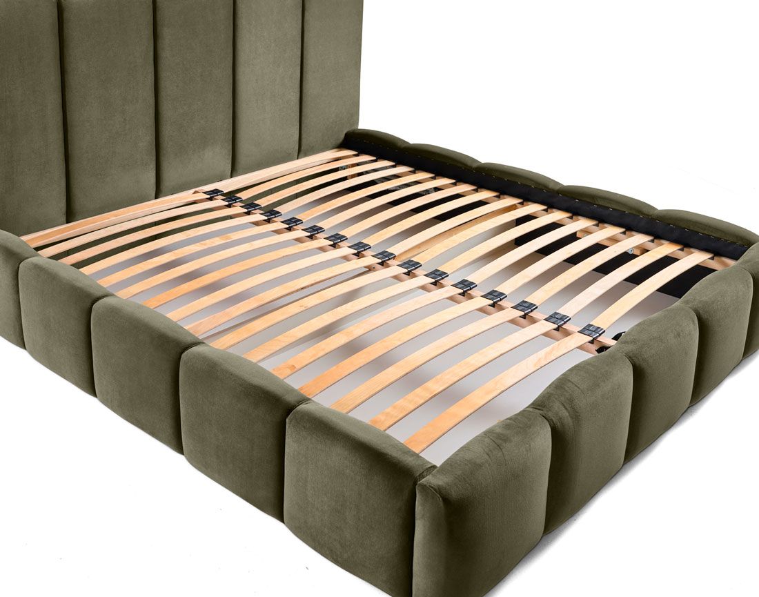 Torreon - lit coffre - 160x200 - sommier inclus - en velours Bestmobilier