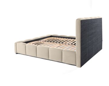 Torreon - lit coffre - 160x200 - sommier inclus - en velours Bestmobilier
