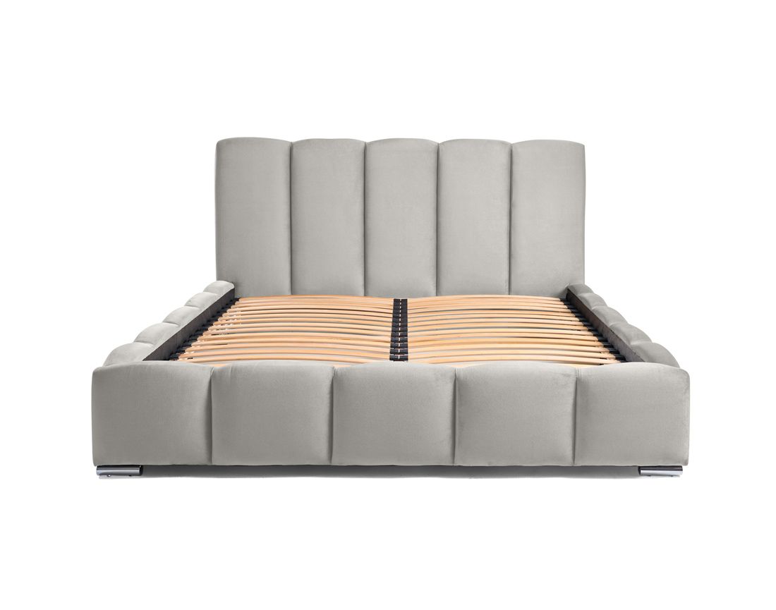 Torreon - lit coffre - 160x200 - sommier inclus - en velours Bestmobilier