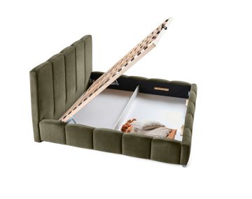 Torreon - lit coffre - 180x200 - sommier inclus - en velours Bestmobilier