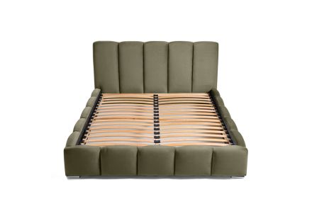 Lit coffre 180x200 cm avec sommier inclus en velours Torreon