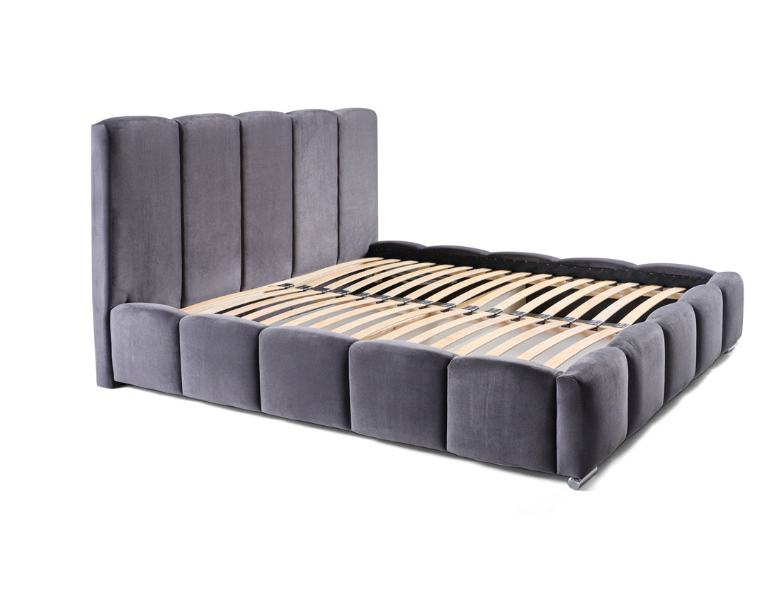 Lit coffre 180x200 cm avec sommier inclus en velours Torreon