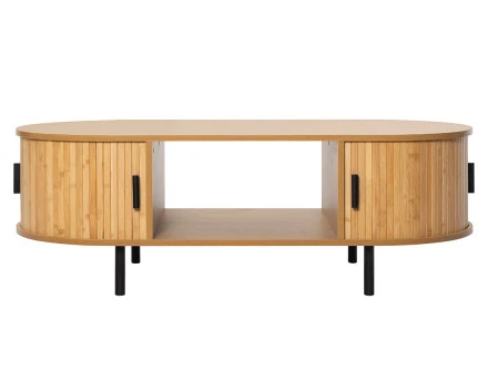 Table basse bambou 2 portes et 1 niche 120 cm Kofu