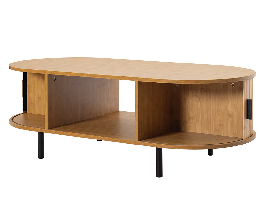 Table basse bambou 2 portes et 1 niche 120 cm Kofu