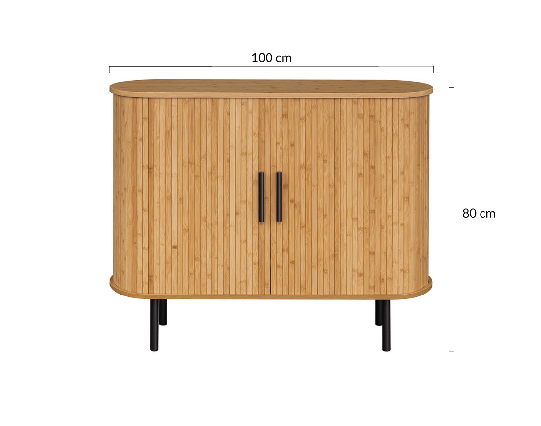 Buffet bas bambou 2 portes 100 cm Kofu