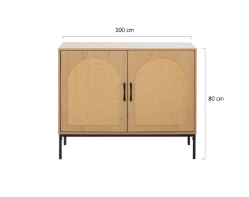 Buffet bas bois 2 portes 100 cm Nagato