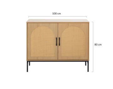 Buffet bas bois 2 portes 100 cm Nagato