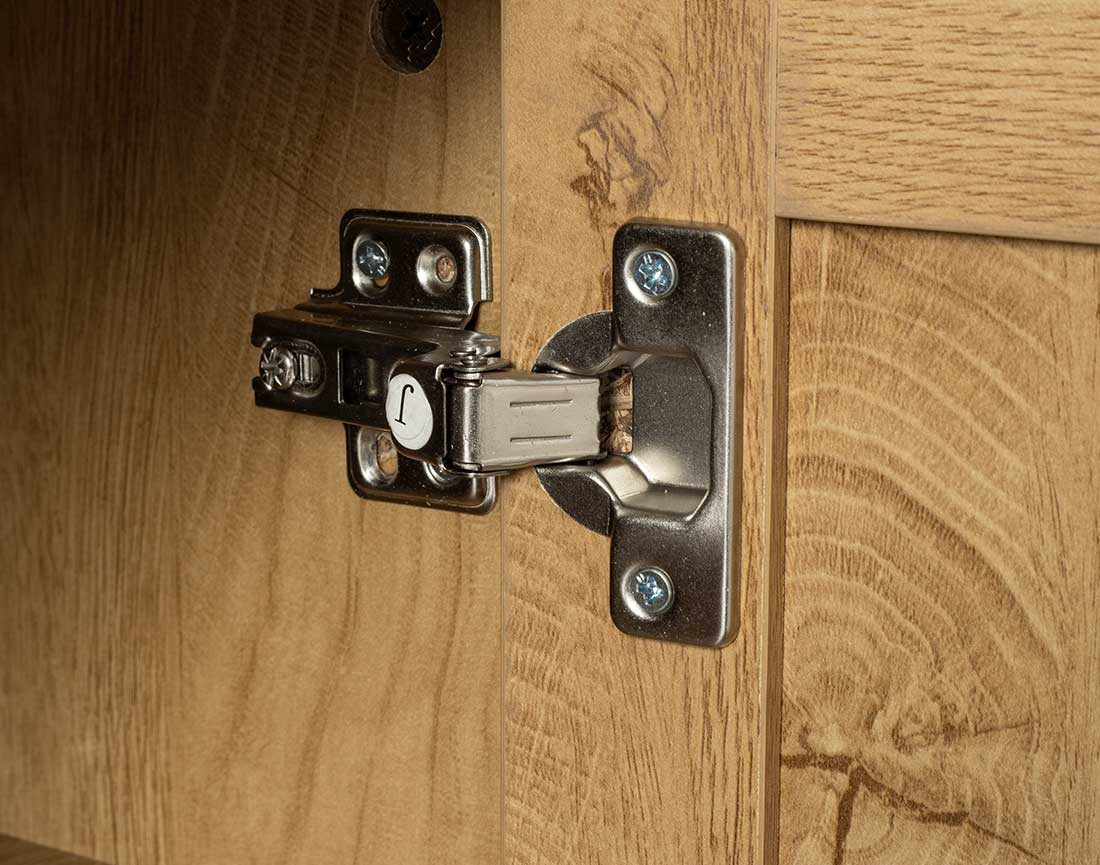 Meuble TV bois et cannage 3 portes 167 cm Goto