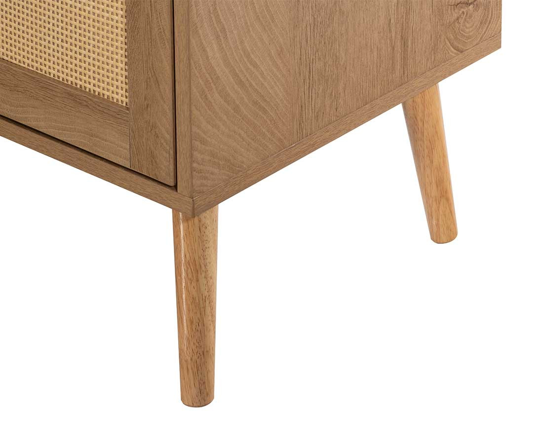 Meuble TV bois et cannage 3 portes 167 cm Goto