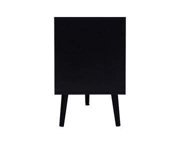 Meuble TV noir et cannage 3 portes 167 cm Goto