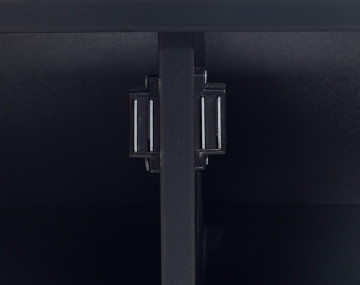 Meuble TV noir et cannage 3 portes 167 cm Goto