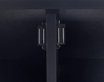 Meuble TV noir et cannage 3 portes 167 cm Goto