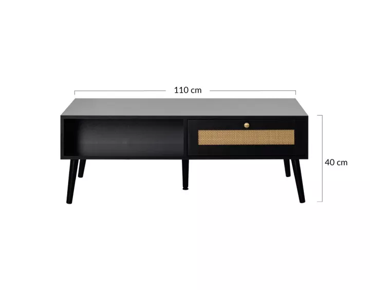 Table basse noir 110 cm Goto